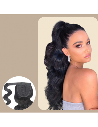 Poninhäntä tumma ruskea Magic nauha Remy Hair Body Wave Vous souhaitez 