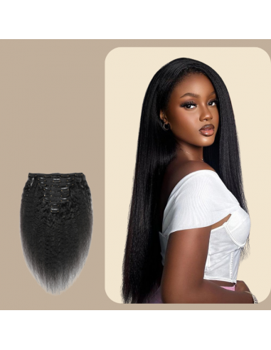 Kit di extension a clip Kinky Straight Black 120g france