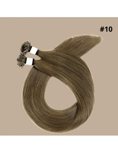 100 Keratin Extensions Rett Premium Med Flat Tupp 10 Véritable concentré