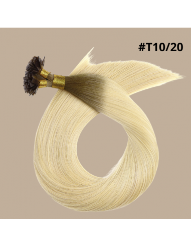 100 Keratin Extensions Rett Premium med Flat Toppunkt T10/20 pas cheres