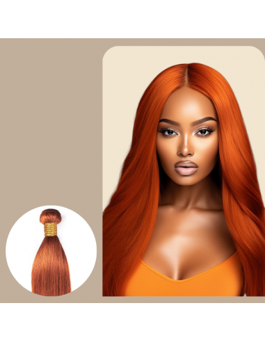 Vävning Virgin Human Hair Straight 7A Ginger 350  100 Gr de France