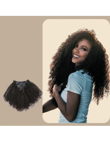 Afro Curly Brown 120g Clip-In Extensions Kit - Pidennyspakkaus livraison et retour toujours gratuits